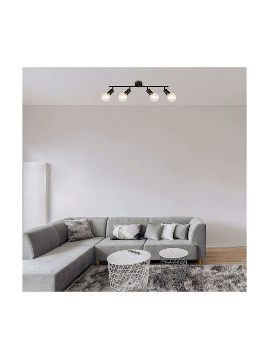 Rabalux Lamar Spot with 4 Lights and with Socket E27 in Black Color