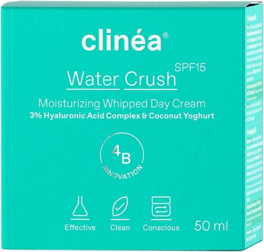 Clinea Water Crush Light 48ωρη Κρέμα Προσώπου Ημέρας με SPF15 για Ενυδάτωση & Ρύθμιση Λιπαρότητας με Υαλουρονικό Οξύ & Πρεβιοτικά 50ml