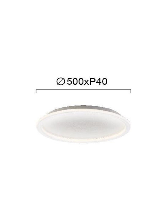 Viokef Arla Μοντέρνα Πλαστική Πλαφονιέρα Οροφής με Ενσωματωμένο LED σε Λευκό χρώμα 50cm