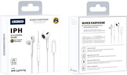 Jellico X14 Earbuds Handsfree με Βύσμα Lightning Λευκό