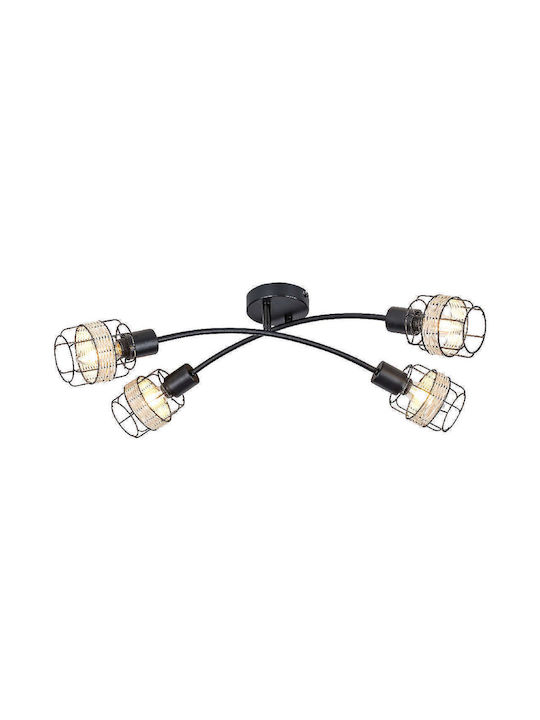 Rabalux Indiana Modern Metal Ceiling Light with Socket E14 63pcs Black