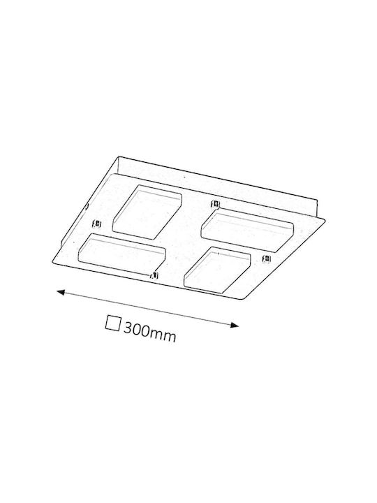 Rabalux Ruben Modern Metall Deckenleuchte mit Integrierter LED 30Stück Silber