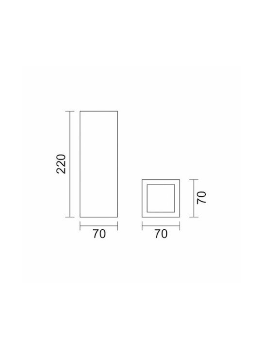 Spot Light Modern Lamp Wall with Socket GU10 White 70cm