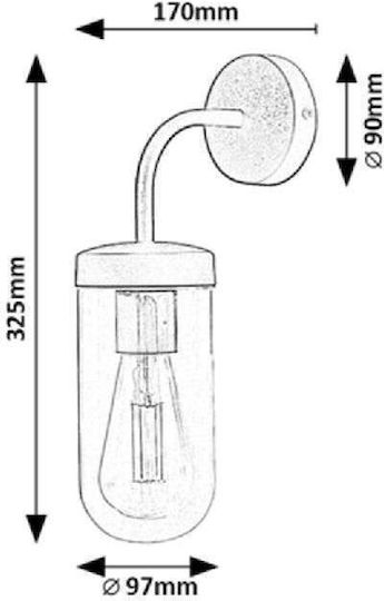 Rabalux Yago Modern Lamp Bathroom with Socket E27 Silver 9.7cm