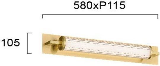 Viokef Frida Clasic Lumină de Baie cu LED Integrat și Lumină Alb Cald Galben 58x11.5x10.5cm