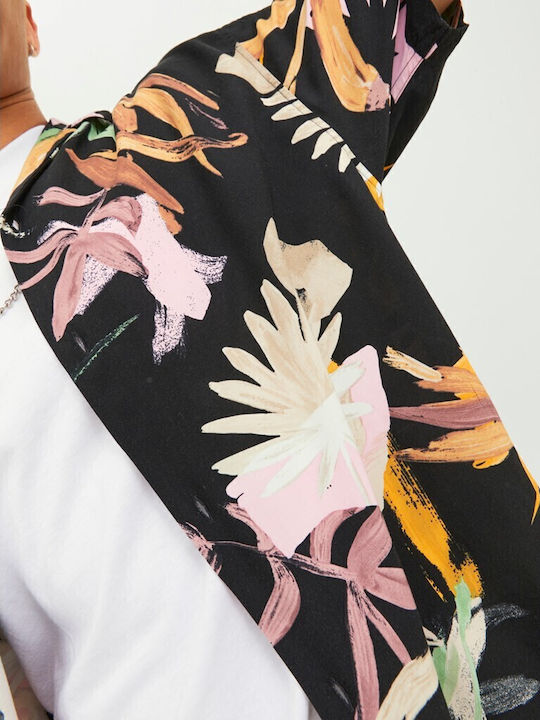 Short-sleeved Shirt Floral Black