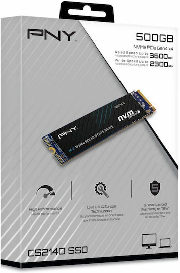 PNY SSD 500GB M.2 NVMe PCI Express 4.0 M280CS2140-500-RB