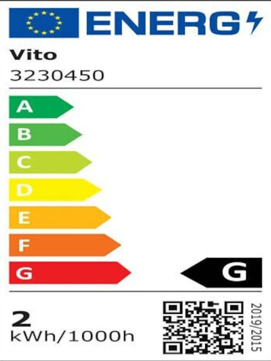 Vito Adria-ST Επιτοίχια Εξωτερική Πλαφονιέρα LED IP65 2W με Φυσικό Λευκό Φως 10x6x3.3εκ.