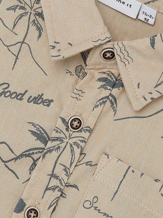 Name It Kids Floral Shirt Beige