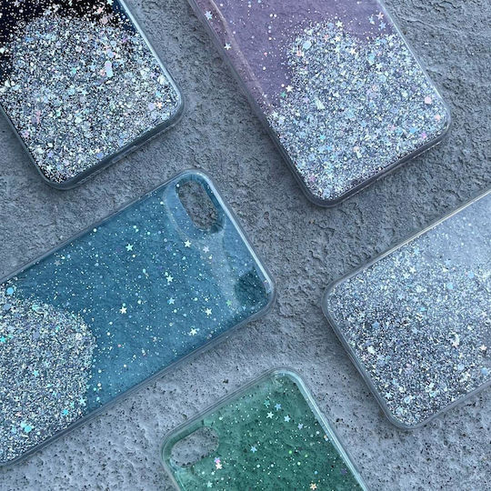 Wozinsky Star Glitter Shining Back Cover Silicone Pink (Galaxy A42)