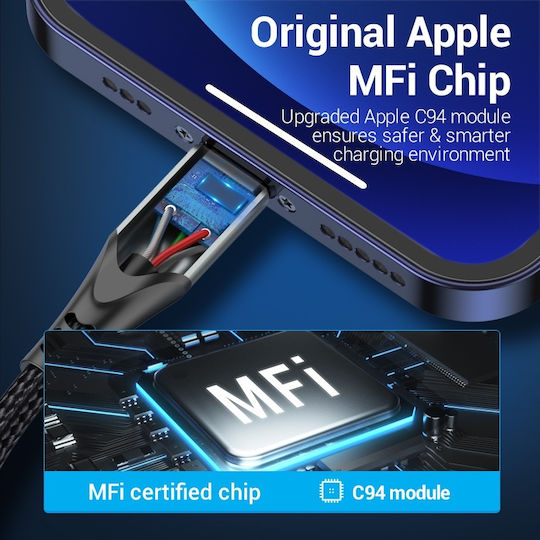 Vention Braided USB-C to Lightning Cable Γκρι 1m (TACHF)