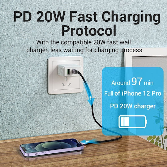 Vention Geflochten USB-C zu Lightning Kabel Lila 2m (TACVH)