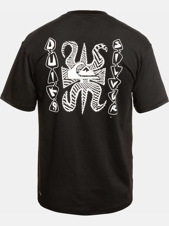 Quiksilver Mix Session UPF 50+ Men Short Sleeve Sun Protection Shirt Black
