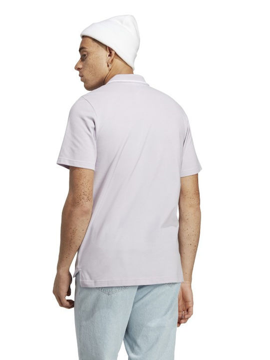 Adidas Essentials Bluza Sportivă pentru Bărbați cu Mânecă Scurtă Polo Liliac