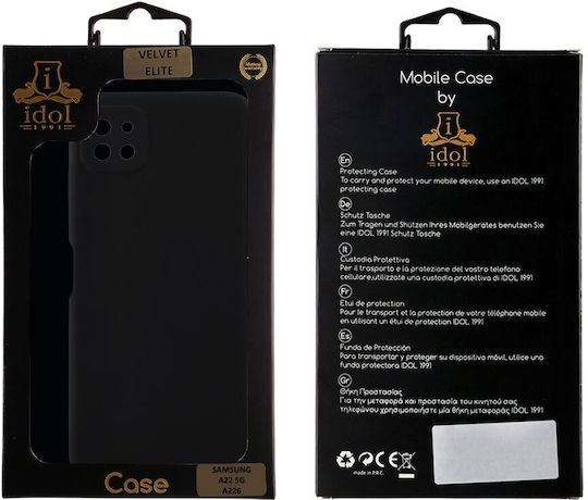 Idol 1991 Velvet Elite 4 Side Camera Guard Задна корица Силикон Черен (Galaxy A22 5G)