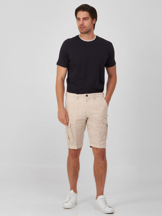 Linen cargo slim fit shorts MarkUp Beige