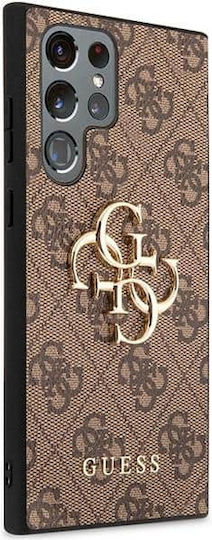 Guess Metal Logo Back Cover Δερματίνης / Πλαστικό Καφέ (Galaxy S23 Ultra)
