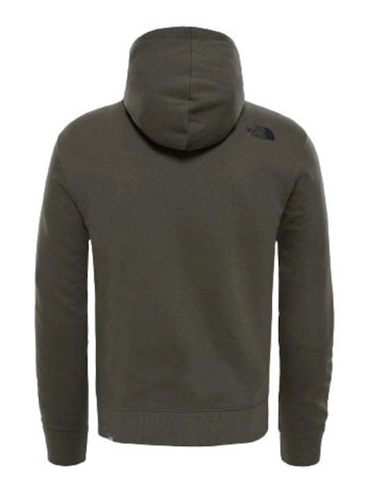 The North Face Men's Sweatshirt Jacket with Hood and Pockets Green