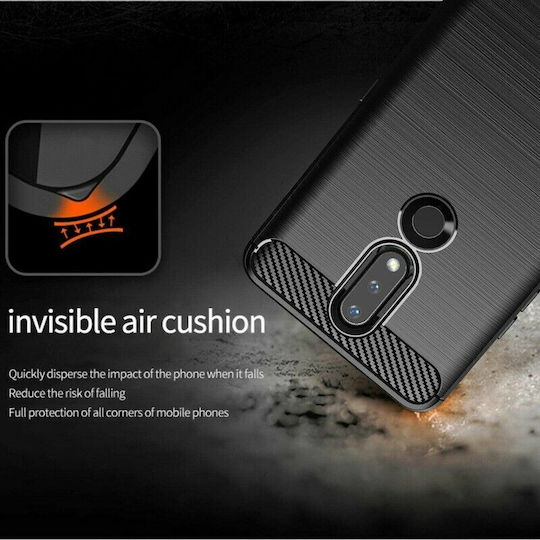 Techsuit Carbon Back Cover Σιλικόνης Μαύρο (Nokia 2.4)