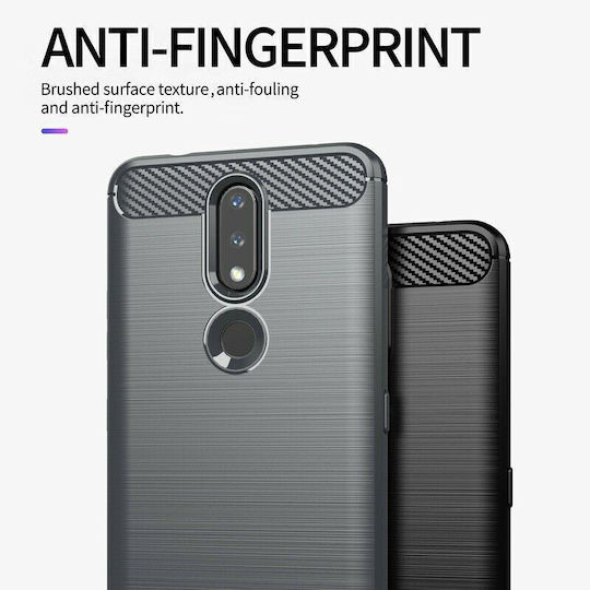 Techsuit Carbon Back Cover Σιλικόνης Μαύρο (Nokia 2.4)