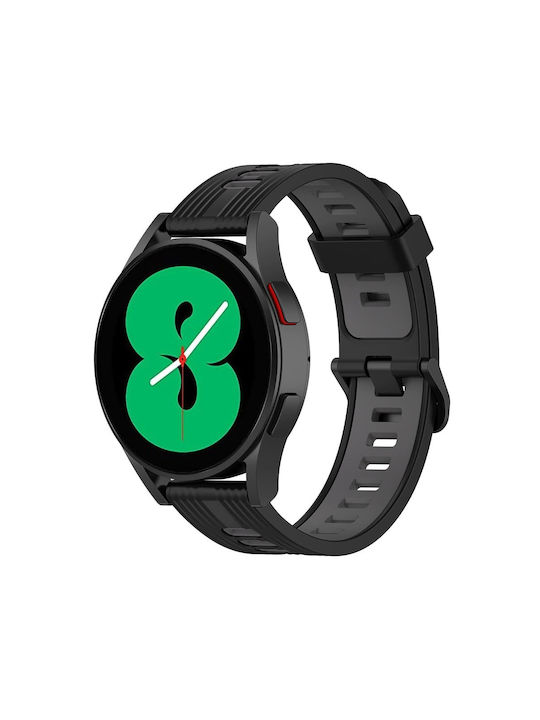 Techsuit Watchband W002 Armband Silikon Schwarz (Samsung Galaxy Watch 4 , Galaxy Watch Active 1 / 2 (40 mm / 44 mm), Huawei Watch GT / GT 2 / GT 3 (42 mm))