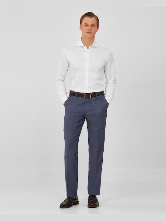 Formal modern fit trousers Kaiserhoff Blue SMALL PATTERN Evening, ALL DAY, BUSINESS, GROOM