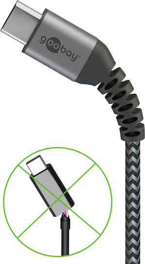 Goobay Braided USB 2.0 Cable USB-C Male - USB-C 60W PD Gray 0.5m