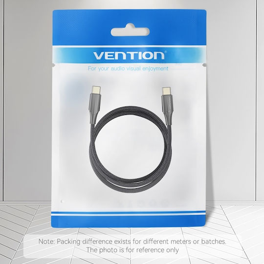 Vention Braided USB 2.0 Cable USB-C male - USB-C male Μαύρο 1m (TAUBF)