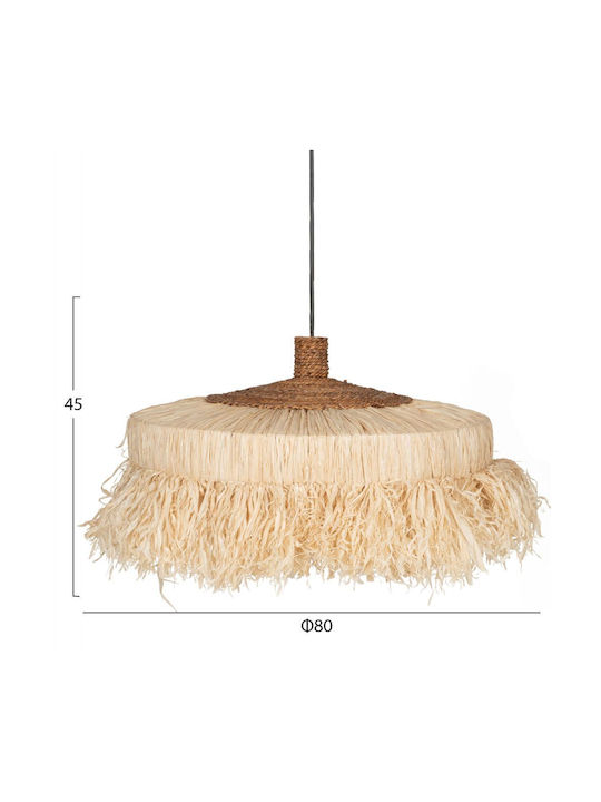 HomeMarkt Ceiling Light Beige Boho with Rope for E27 Socket 80x80cm