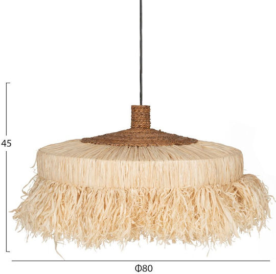 HomeMarkt Ceiling Light Beige Boho with Rope for E27 Socket 80x80cm