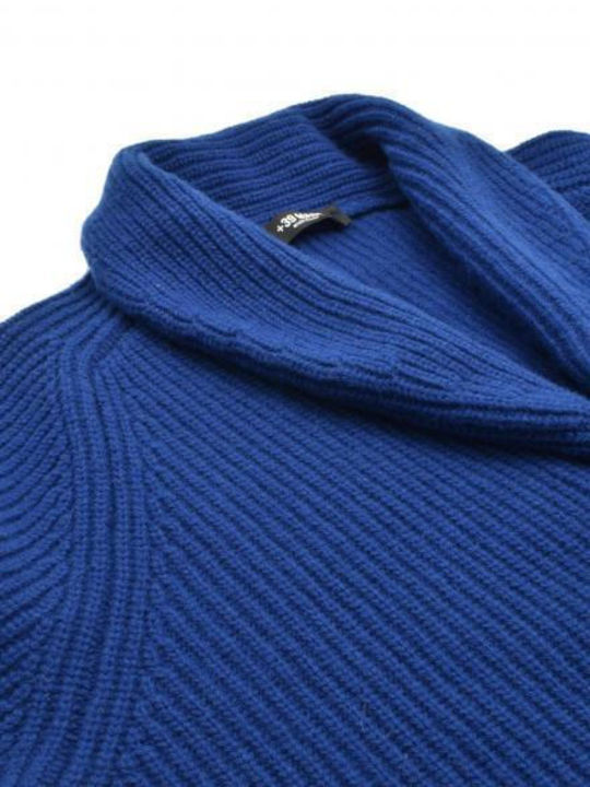 ζακέτα ολόμαλλη shawl collar +39MASQ MASQ9136 royal blue MASQ9136-670