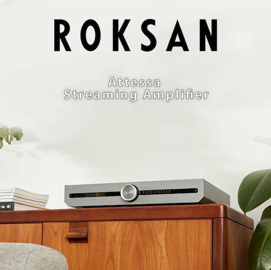 Roksan Attessa Streaming Ολοκληρωμένος Ενισχυτής Hi-Fi Stereo 130W/4Ω 80W/8Ω Ασημί