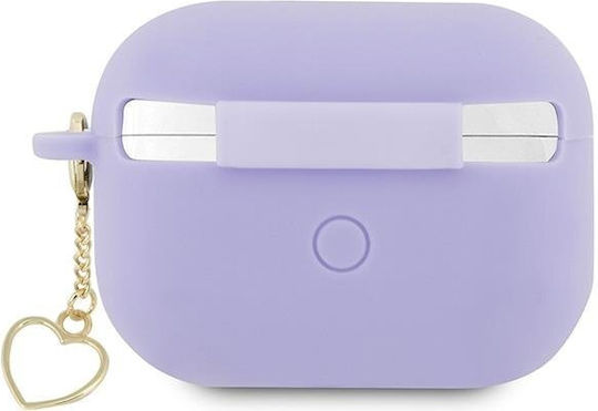 Guess Charm Heart Collection Θήκη Σιλικόνης σε Μωβ χρώμα για Apple AirPods Pro 2