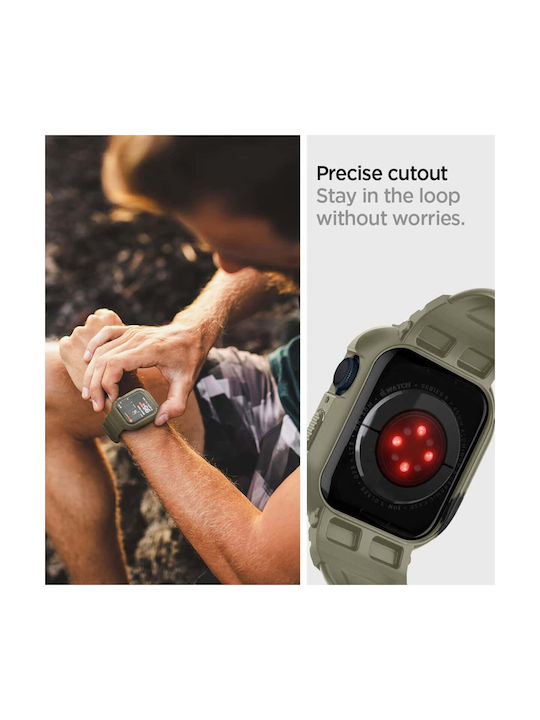 Spigen Rugged Armor ”Pro” Silicone Case Vintage Khaki for Apple Watch 4 / 5 / 6 / 7 / 8 / SE (44 / 45 MM)