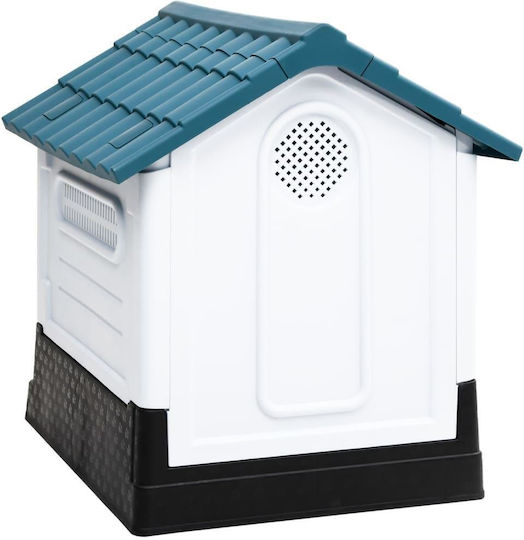 vidaXL Hundehaus Kunststoff Außenbereich Blau 57x68x66cm