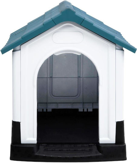 vidaXL Hundehaus Kunststoff Außenbereich Blau 57x68x66cm