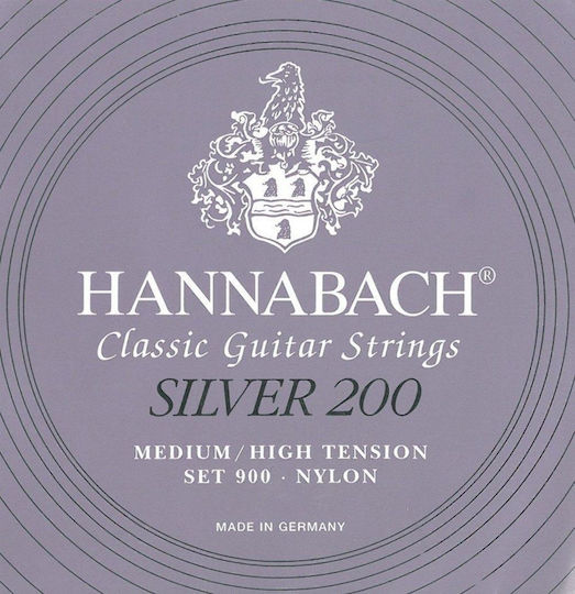 Hannabach Set of Strings for Classic Guitar 900 MHT Silver 200 6.8"