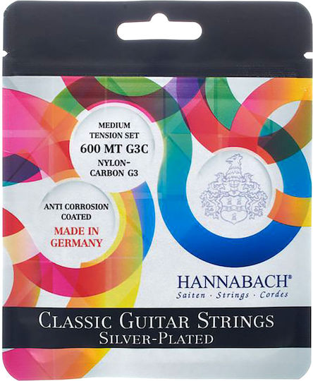 Hannabach Set of Nylon Strings for Classic Guitar 600 G3C MT 28 - 43"