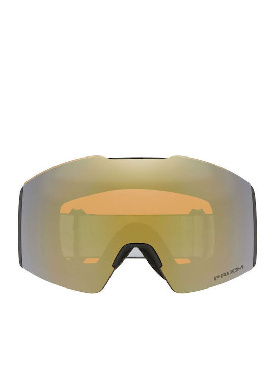 Oakley Fall Line Μάσκα Σκι & Snowboard Ενηλίκων Μαύρη με Φακό Καθρέπτη σε Χρυσό Χρώμα