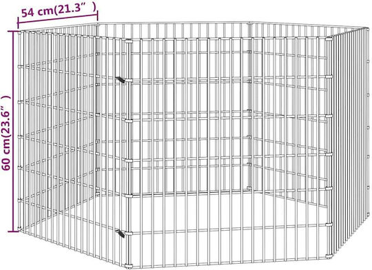 vidaXL 171573 Metal Cage for Rabbits 54x54x60cm