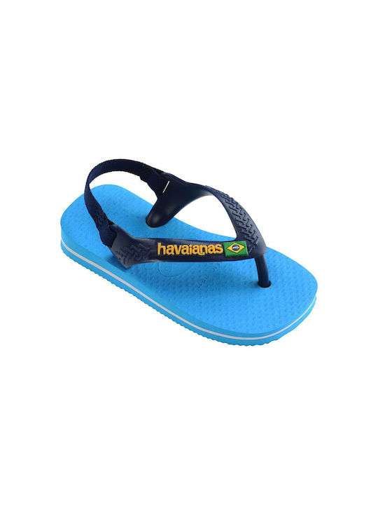 Havaianas Παιδικές Σαγιονάρες Flip Flops Μπλε Baby Brasil Logo II