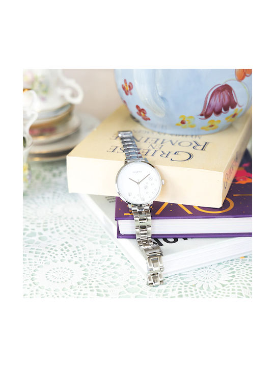 Oozoo Timepieces Ρολόι με Ασημί Μεταλλικό Μπρασελέ