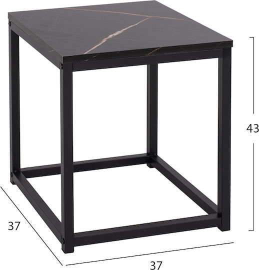 Quadratisches Zigon Grelay Holz Marmor 2 Stück M45xB45xH50cm