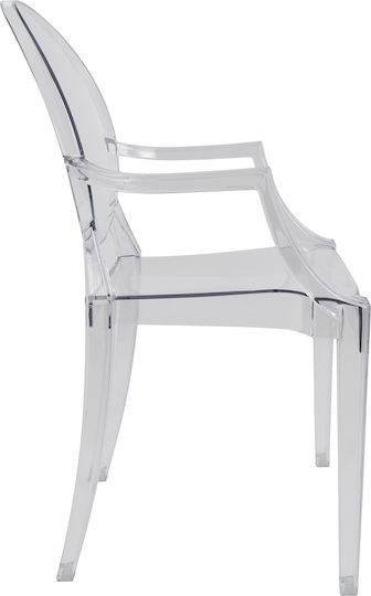Dining Armchair Made of Transparent Polypropylene 52.2x56.5x92cm