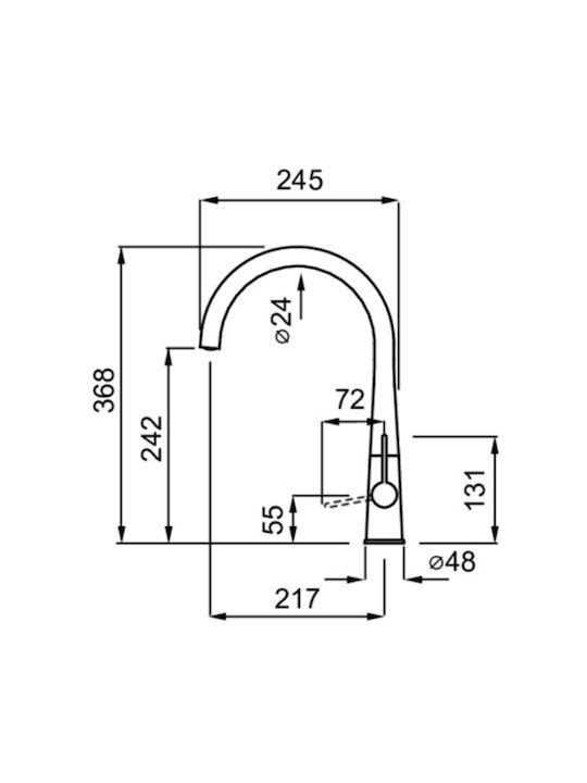 Elleci Athena Tall Kitchen Faucet Counter Tortora