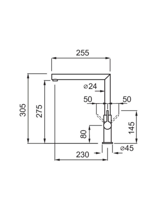 Elleci Ares Kitchen Faucet Counter Tortora