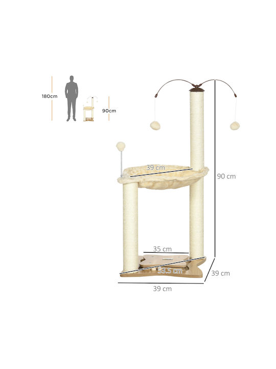 Pawhut Γατόδεντρο Μπεζ 53.5x53.5x90εκ. Pawhut Γατόδεντρο Μπεζ 53.5x53.5x90εκ.
