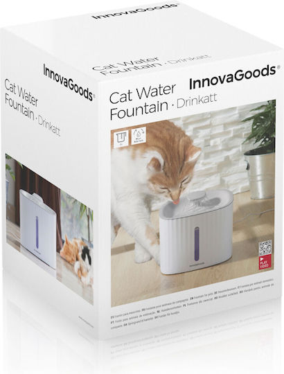 InnovaGoods Drinkatt Automatic Plastic Waterer / Fountain for Dog & Cat with Base 3lt 19cm in White Color