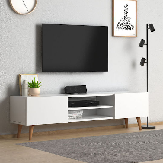 TV-Möbel Hölzernes Plane White L150xB32xH46cm