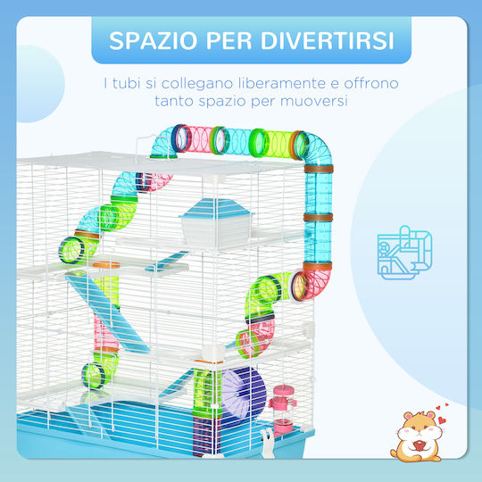 Pawhut Hamster Cage 59x36x69cm